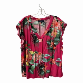 Retro Top Ss By Rachel Roy In Pink, Size:2X
