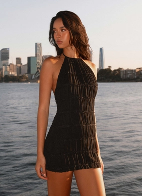 Vibrant Edge Aullie Mini Dress - Black