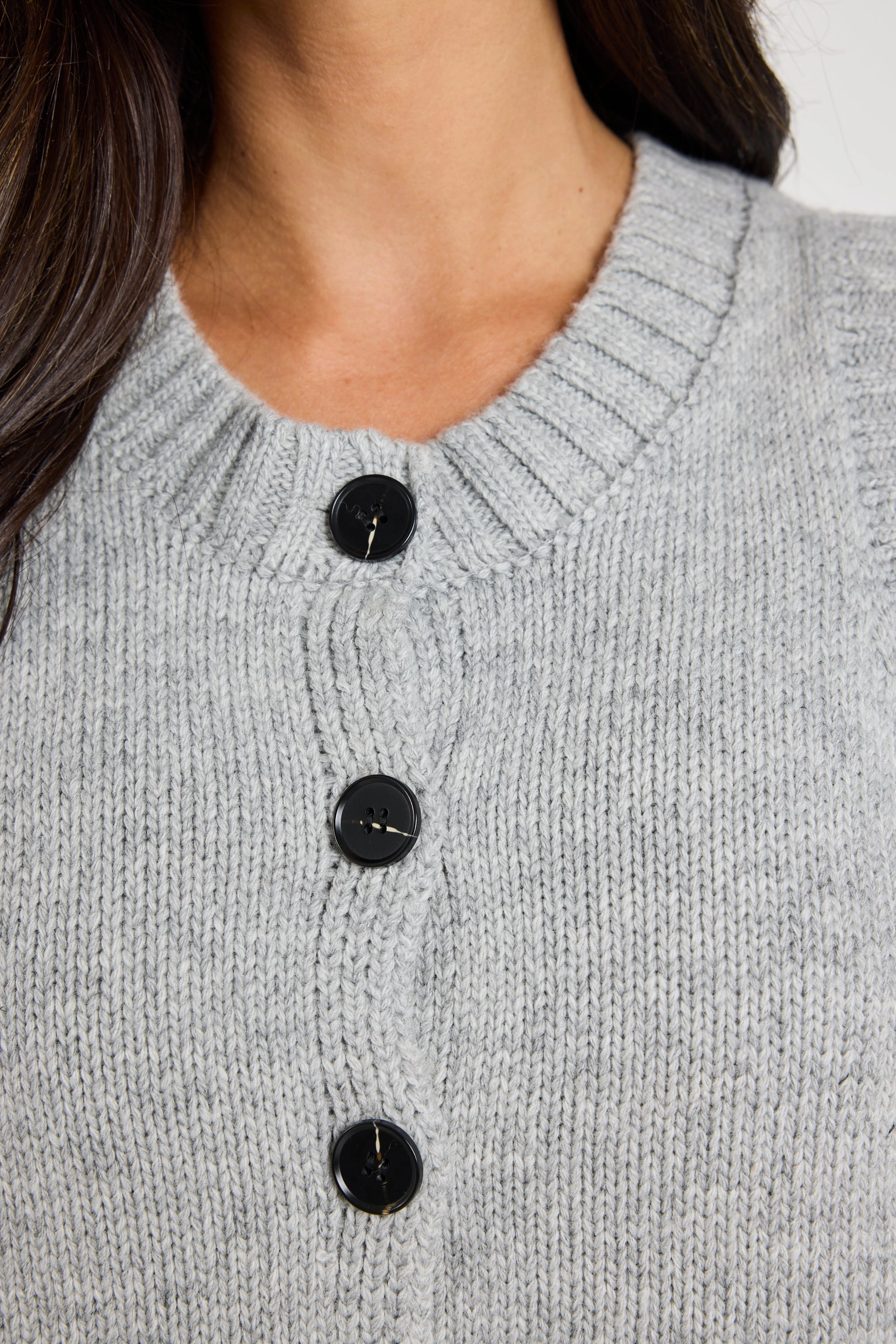 Stamp Grey Marle Crewneck Knit Vest Top Robust Reliable Quality