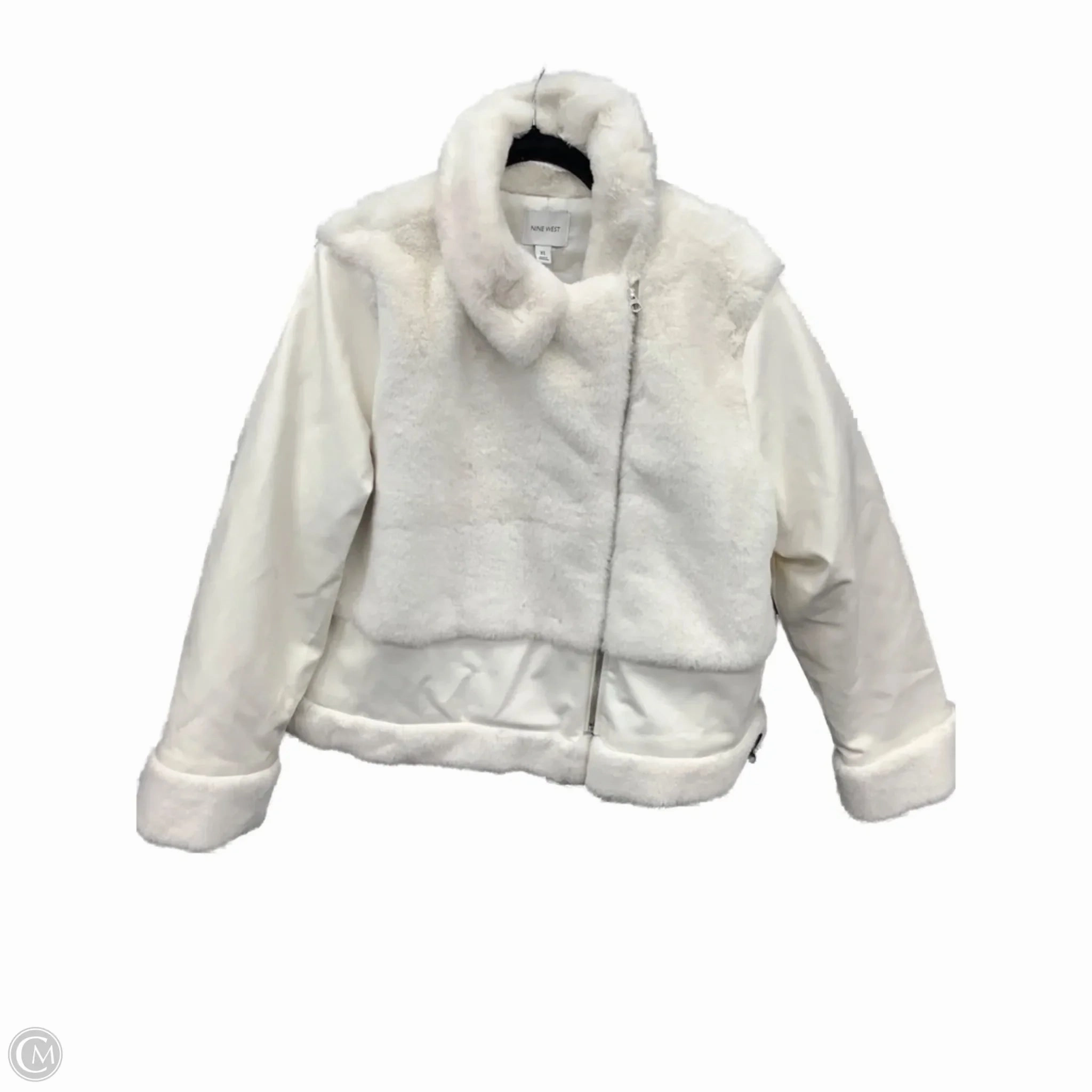 Windproof Inner Layer Odor Control Treatment Jacket Faux Fur & Sherpa By Nine West In White, Size: Xl
