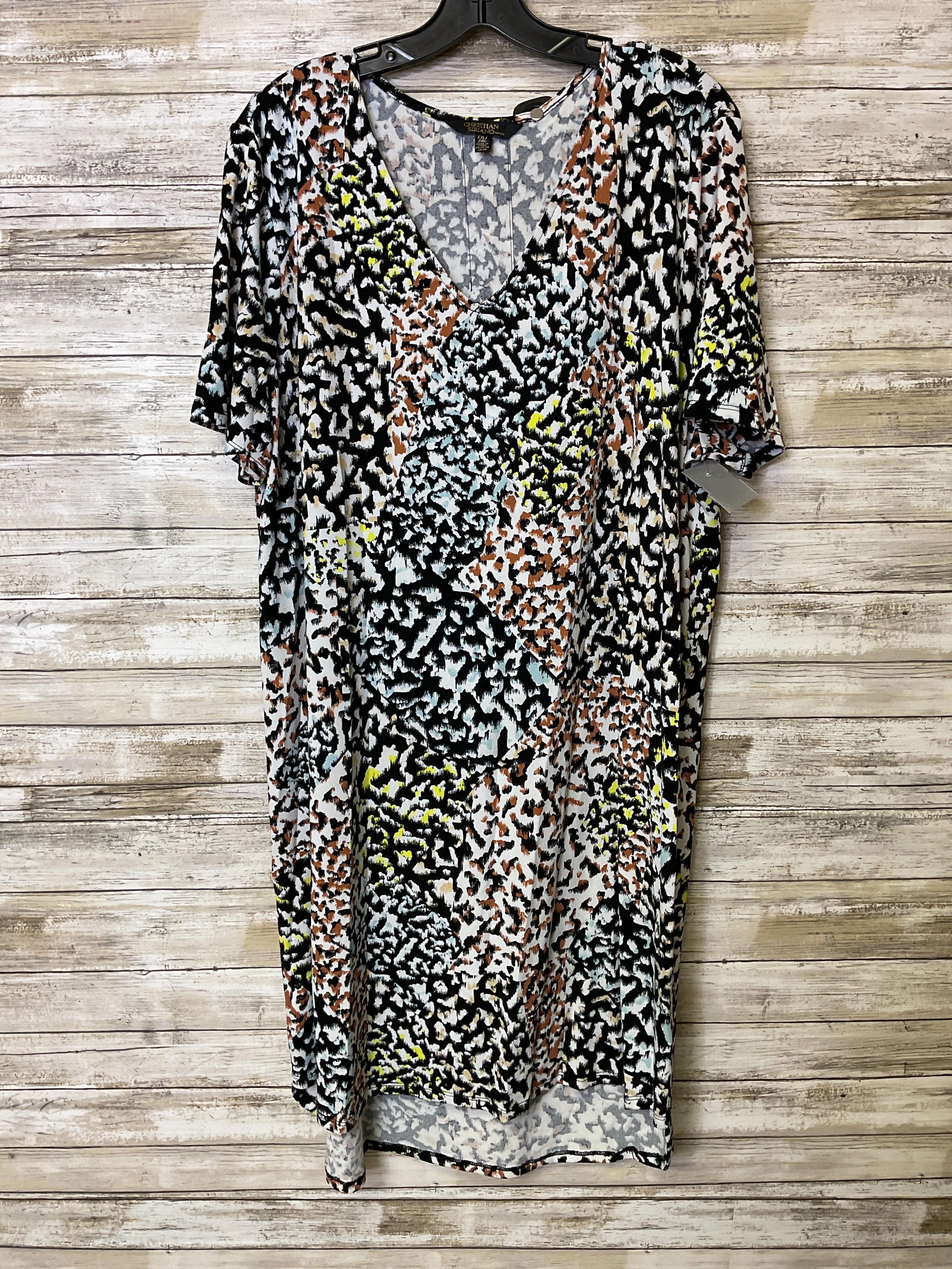 Tunic Ss By Christian Siriano In Black & White, Size:Xxl Weekend Smart Look