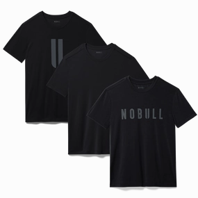 Men's NOBULL Mixed Assortment 3 Pack - Black AntiPillTreatment Layered Ventilation Zones