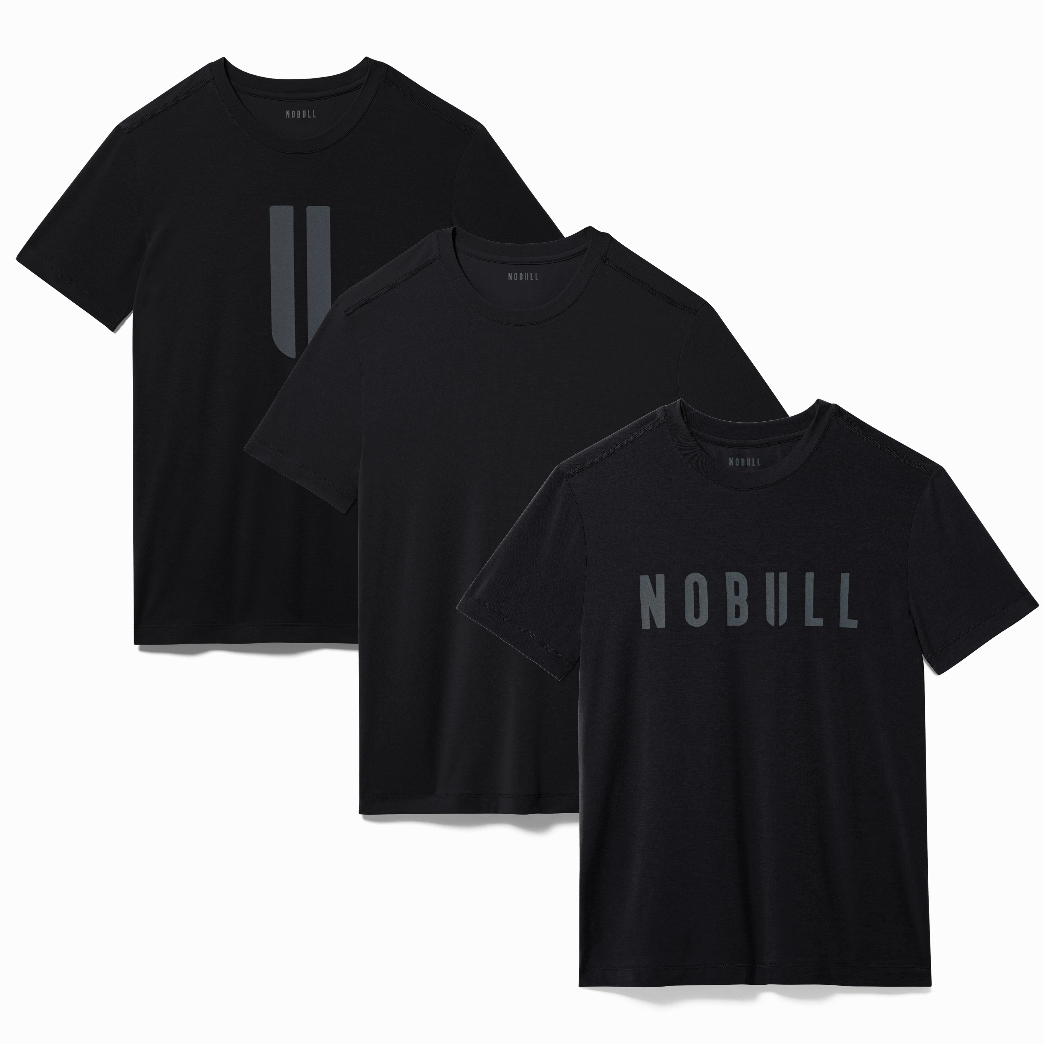 Men's NOBULL Mixed Assortment 3 Pack - Black AntiPillTreatment Layered Ventilation Zones