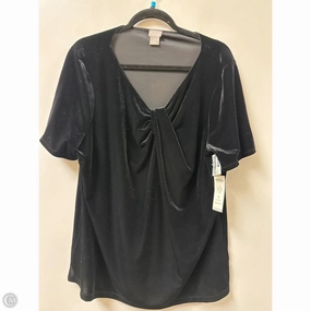 Top Short Sleeve By Chicos In Black, Size: 1x Fashionable Option