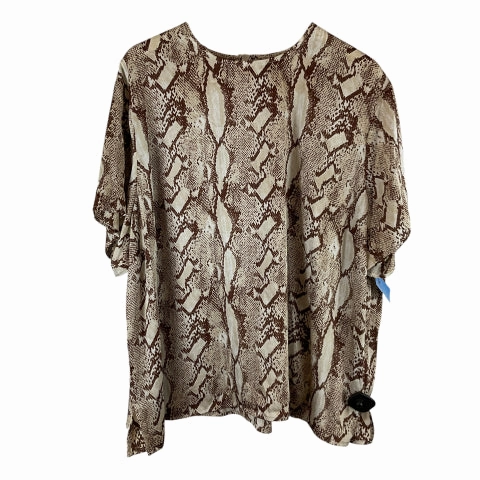 Top Short Sleeve By Worthington In Snakeskin Print, Size: 3x birthday party