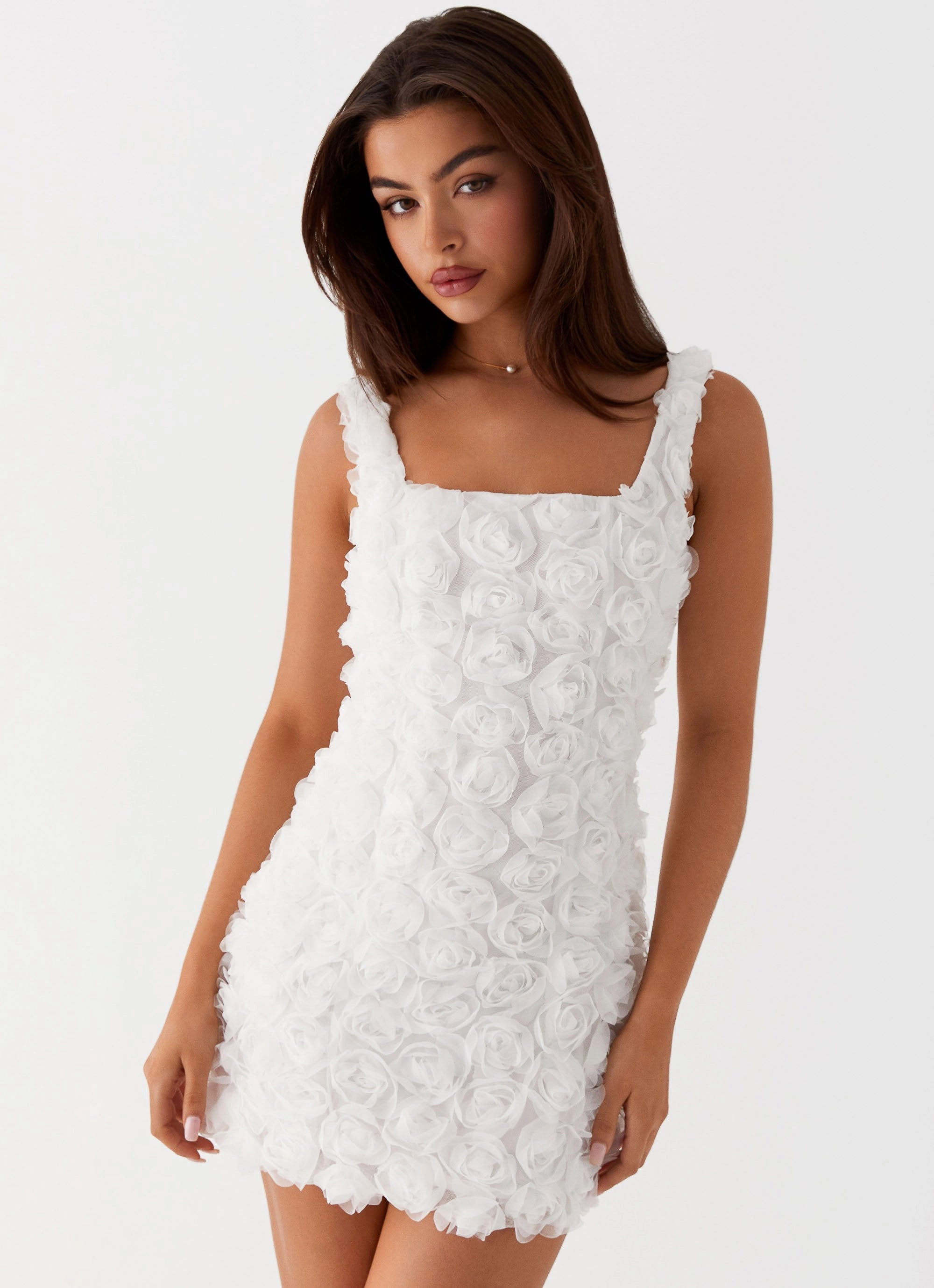 Valentina Mini Dress - White Evening Motion