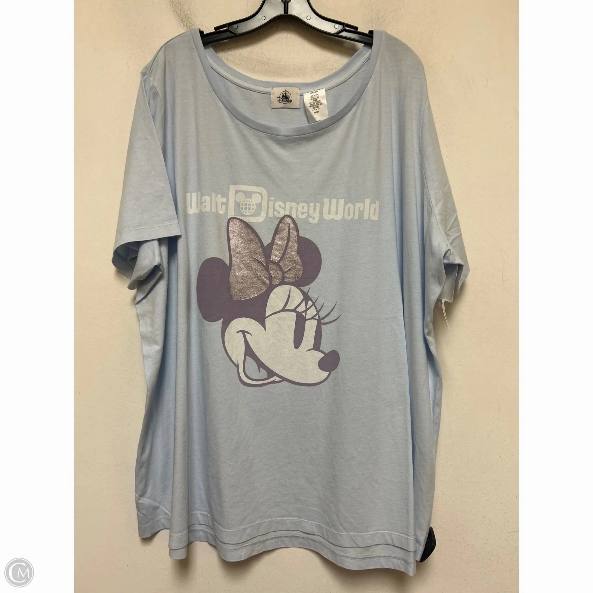 Top Short Sleeve Basic By Walt Disney In Blue, Size: 3x Relaxed Vibe
