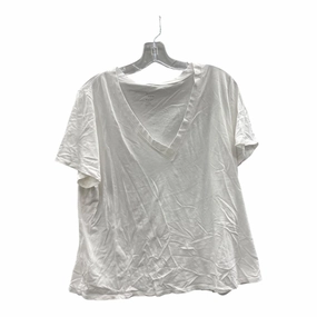 Top Ss By A New Day In White, Size:1X Raw Hem Finish