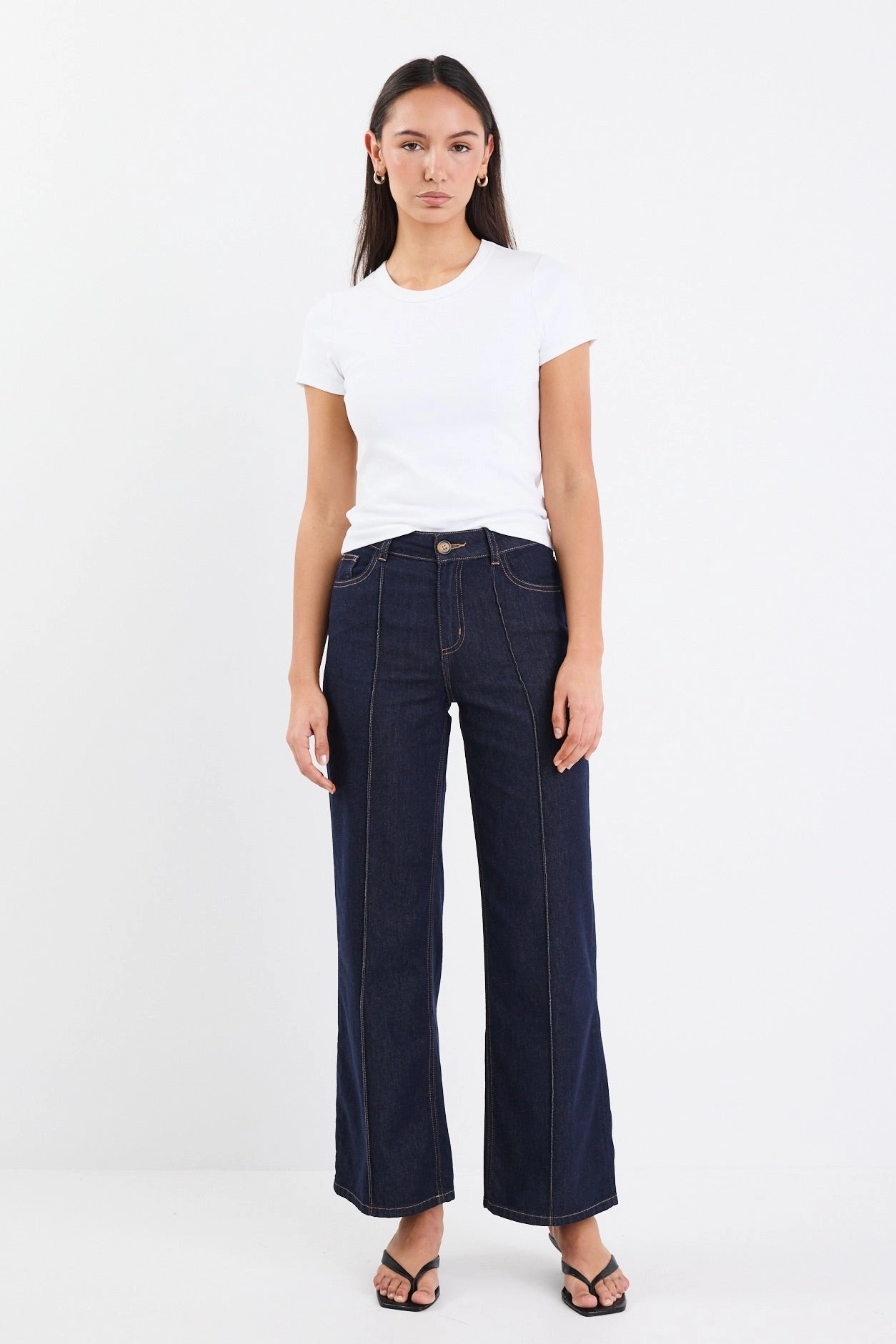 Comfort Style Odor Control Treatment Vault Indigo Pin Tuck Wide Leg Jean