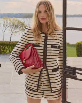 VB Foster Dickey Jacket in Ivory, Black WindproofDesign