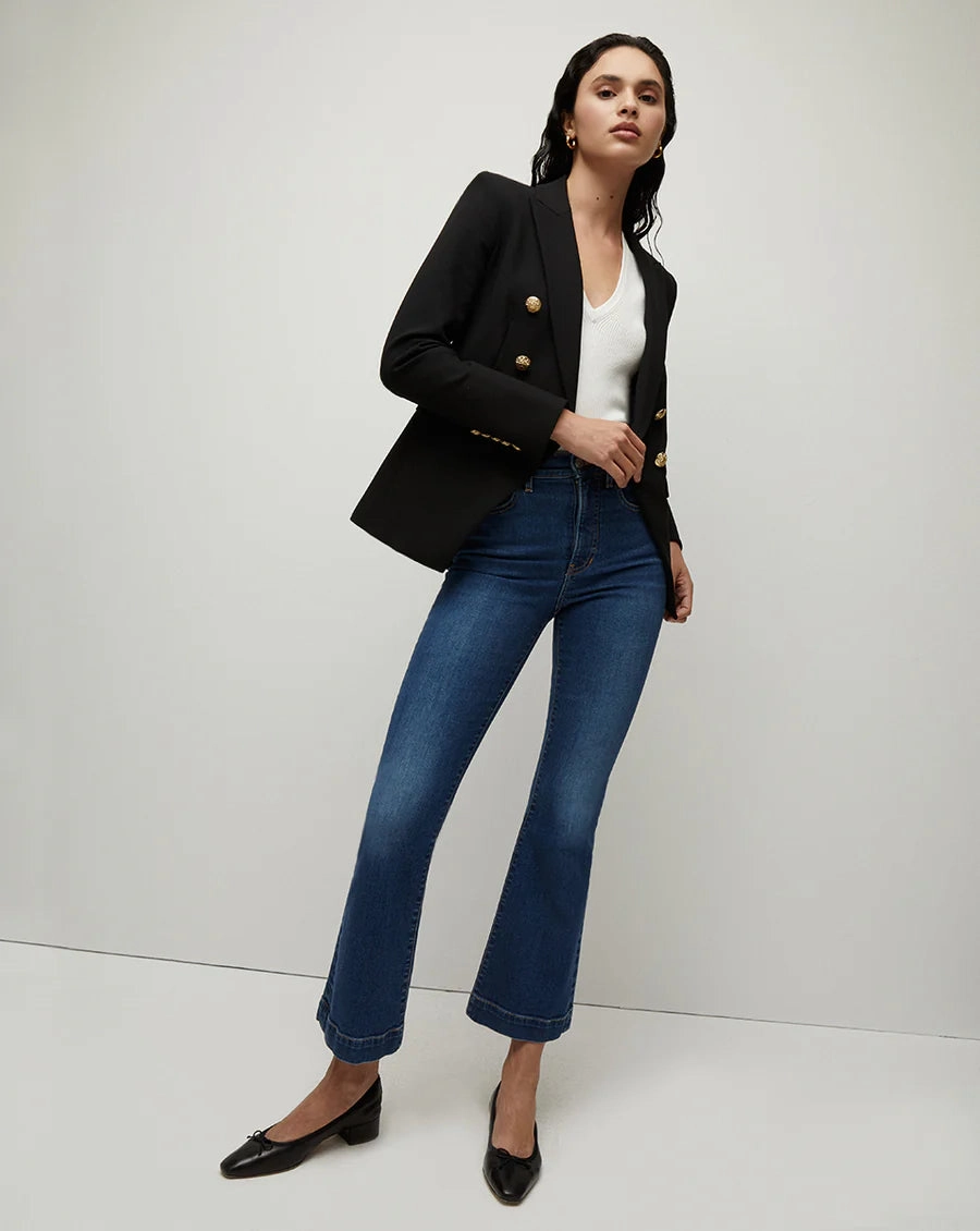 Draft Block Multi Pocket Utility VB Miller Dickey in Black with Gold Button