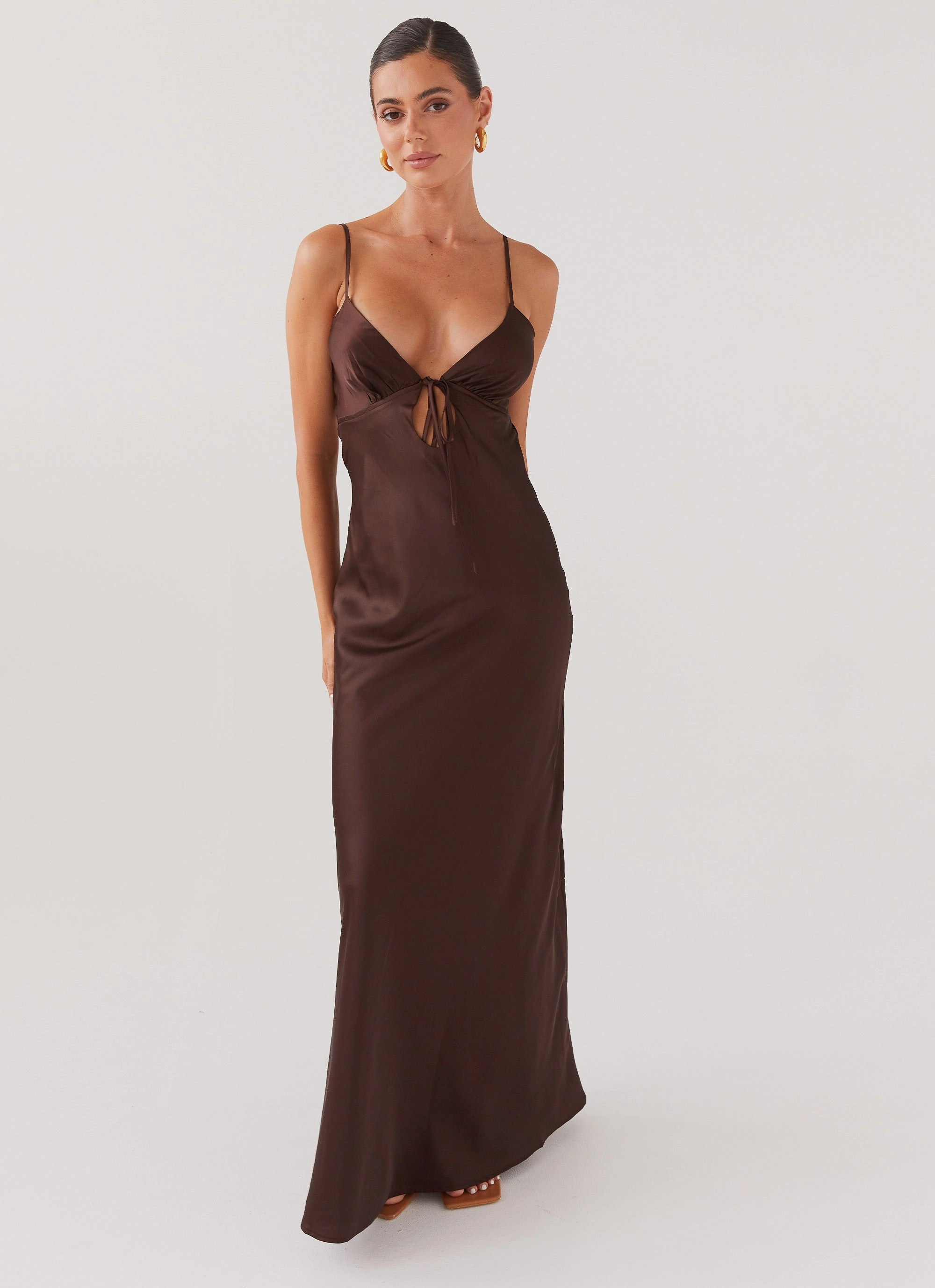 Flora Satin Maxi Dress - Chocolate museum visit
