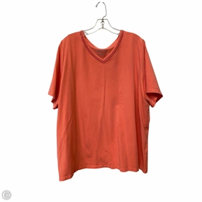Top Short Sleeve Basic By Catherines In Pink, Size: 2x Light Style VintageWashEffect
