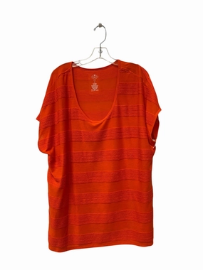 DurableStitching short sleeved Top Short Sleeve By St Johns Bay In Orange, Size: 3x