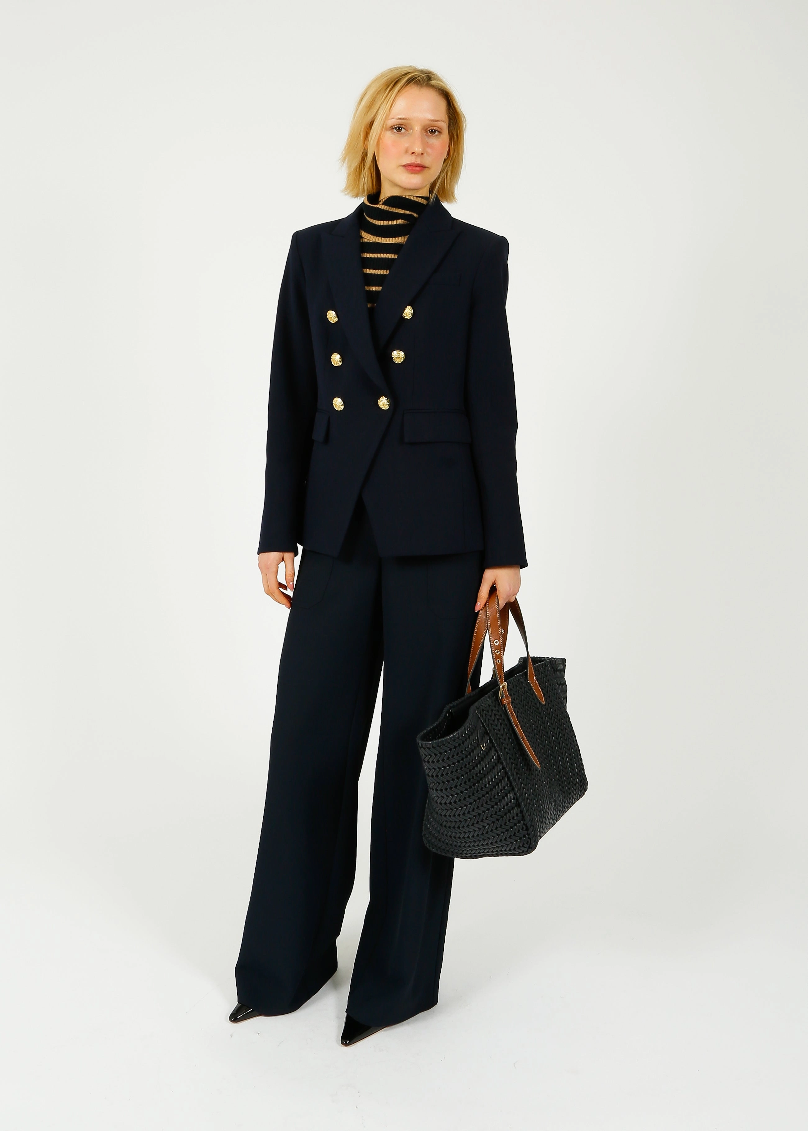 Fleece Inside Easy Fit Veronica Beard Miller Dickey in Navy