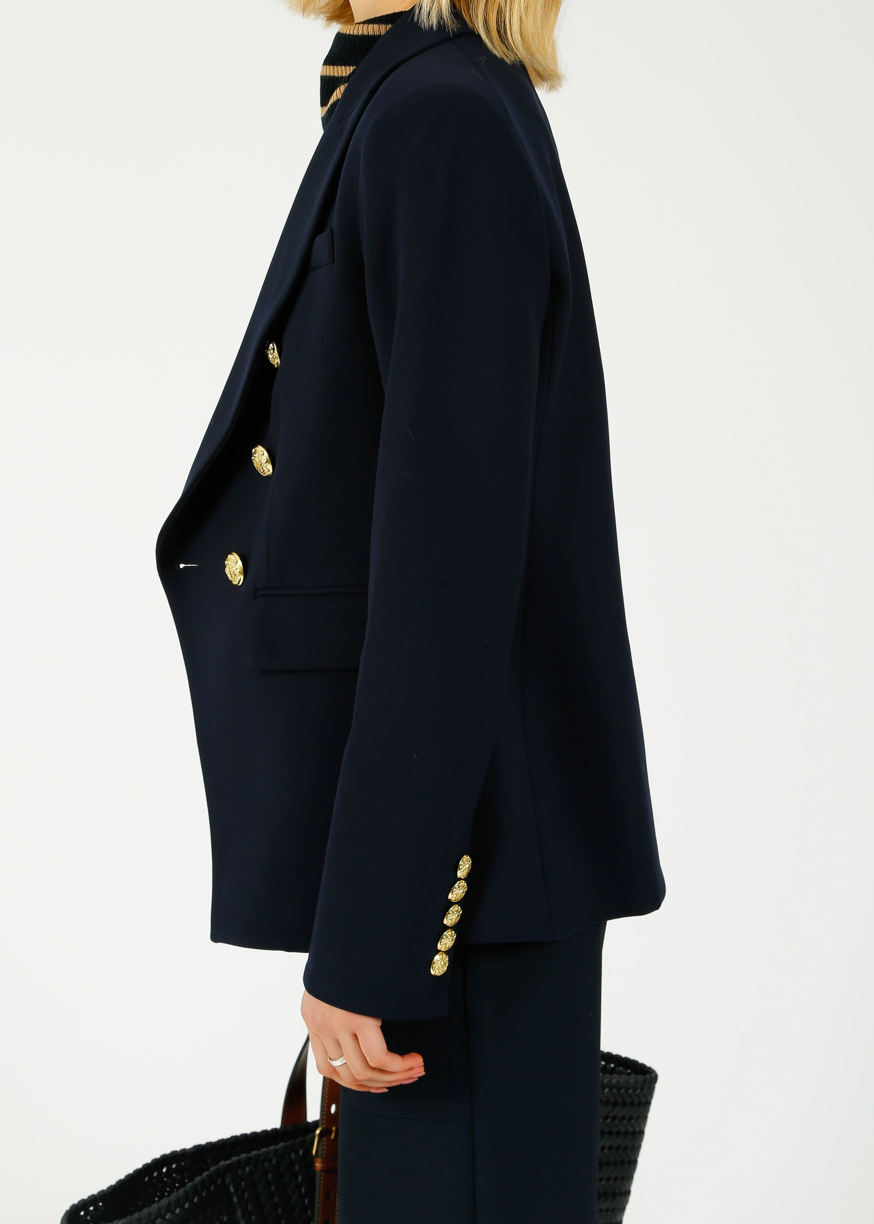 Casual Fit Silhouette Veronica Beard Miller Dickey in Navy