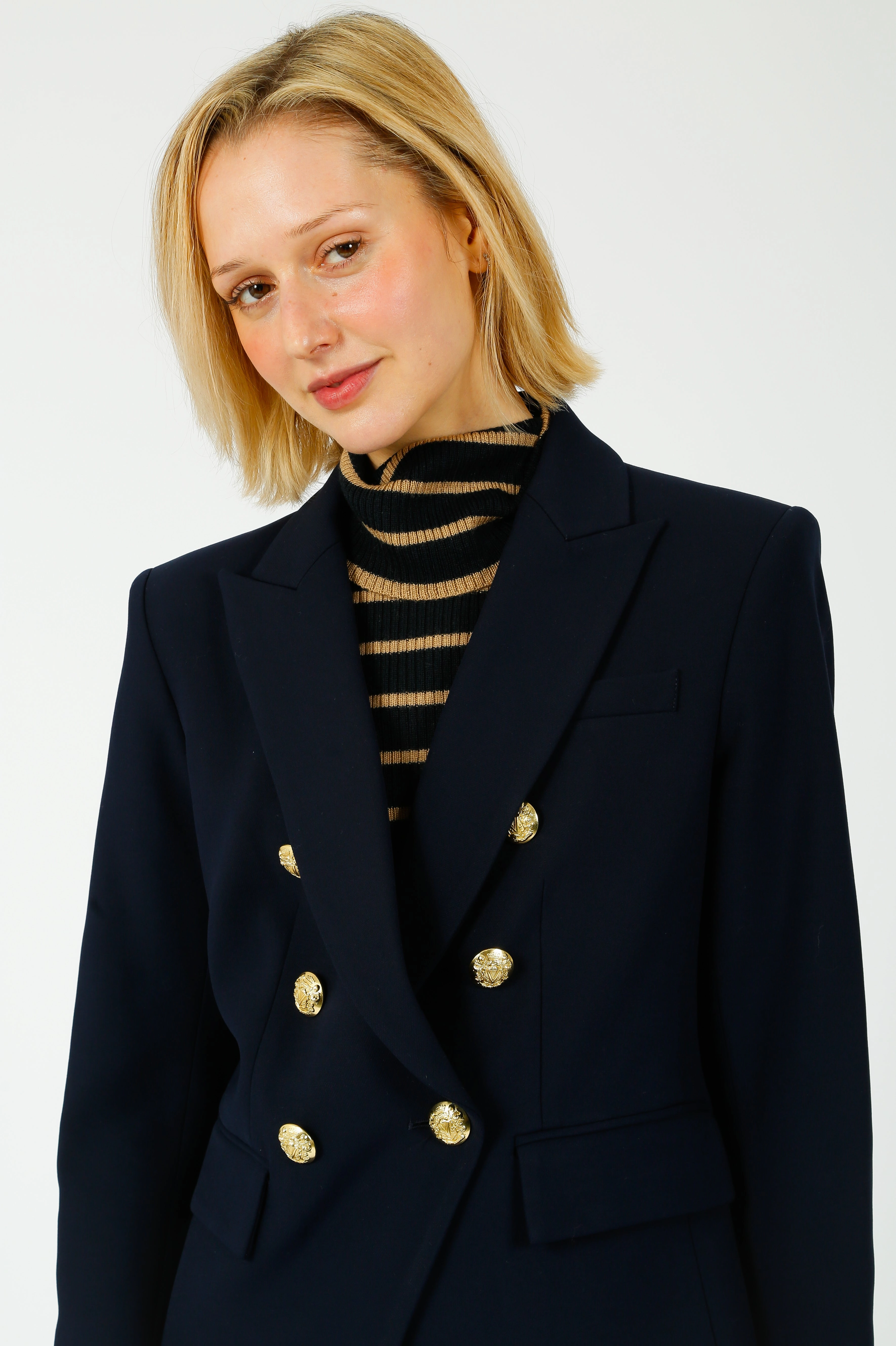 Veronica Beard Miller Dickey in Navy Water Resistant Shell LightPadding