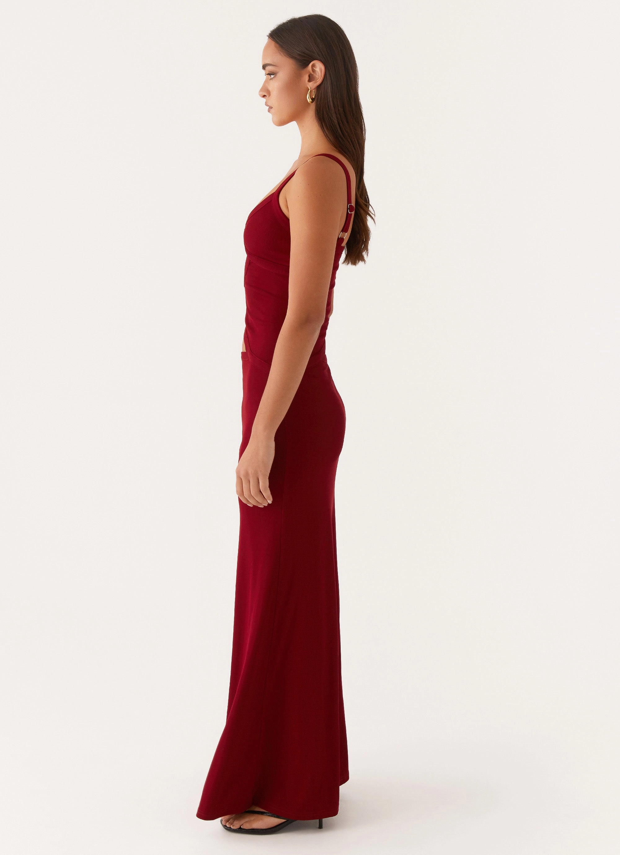 Jocelyn Maxi Dress - Maroon Fit For All Quick Glam