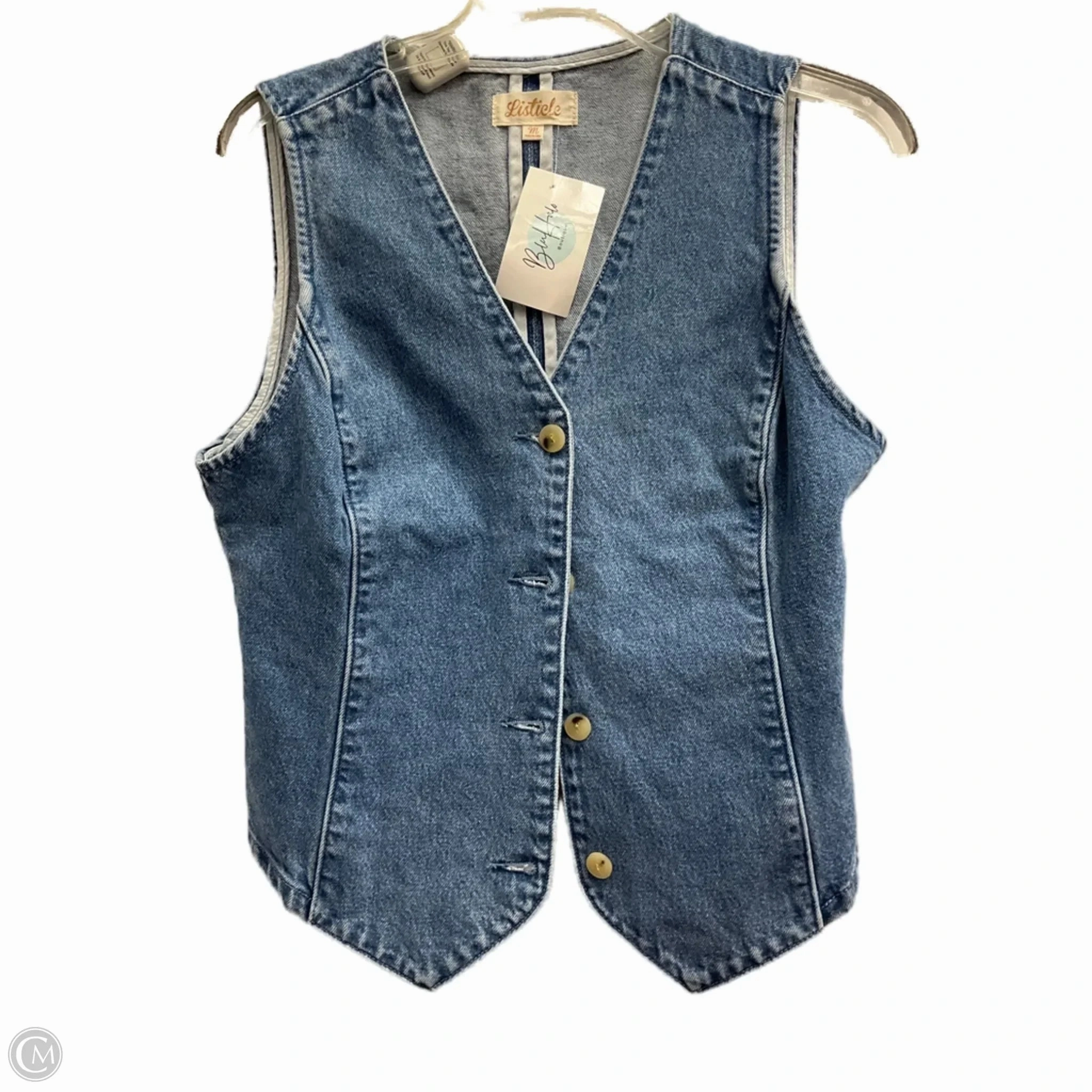 Flexible Layer System NonRestrictive Cut Vest Faux Fur & Sherpa By Listicle In Blue Denim, Size: M