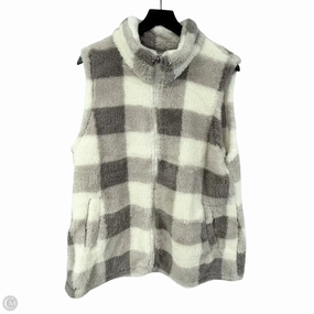 Vest Faux Fur & Sherpa By Maurices In Cream & Grey, Size: Xxl Full Length Zipper Closure