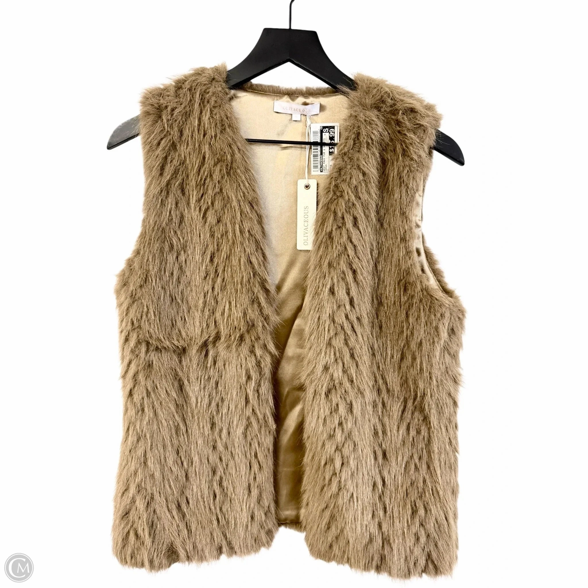 Vest Faux Fur & Sherpa By Olivaceous In Brown, Size: S SlipResistantFastenings