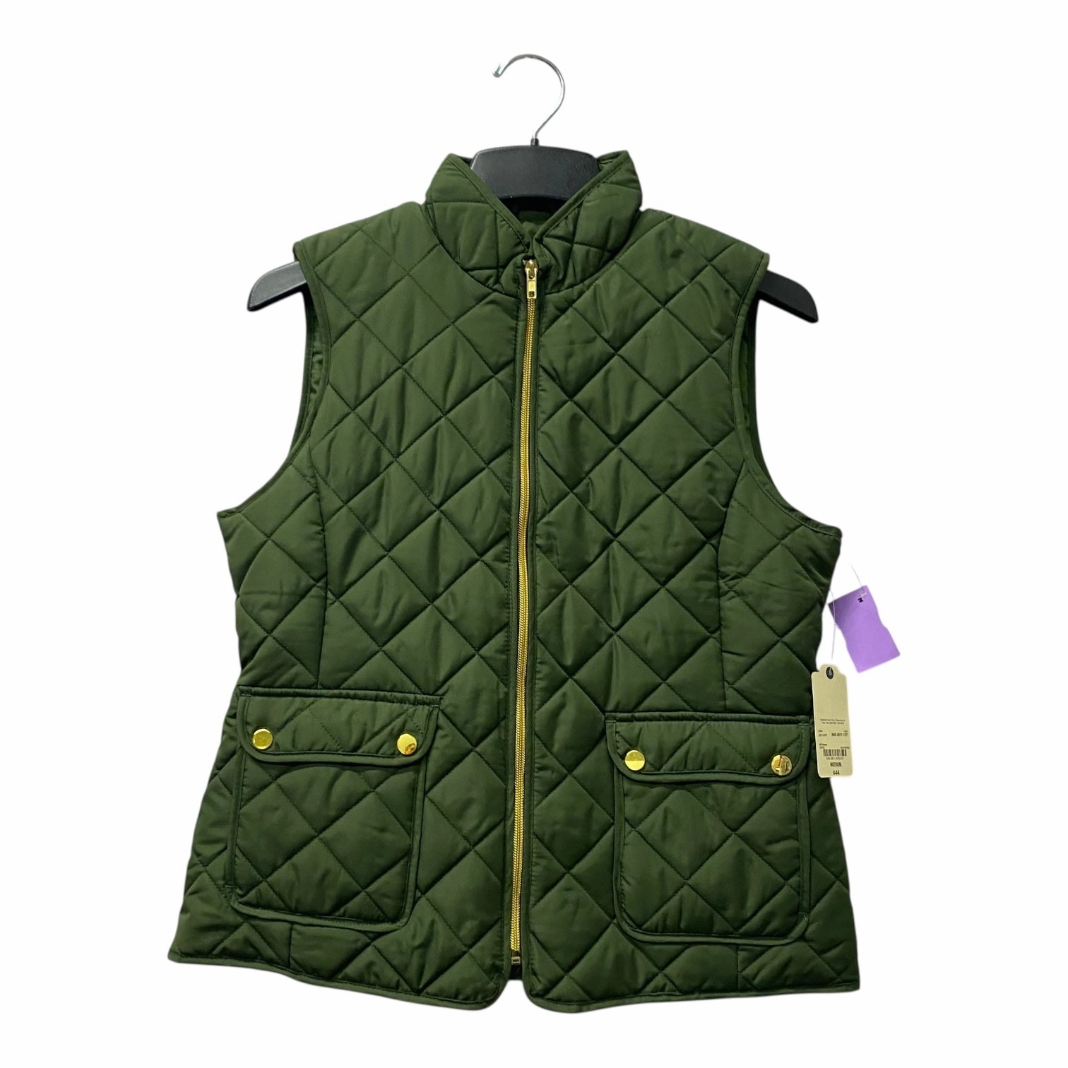 Anti Slip Shoulder Smooth Finish Vest Faux Fur & Sherpa By St Johns Bay In Green, Size:M