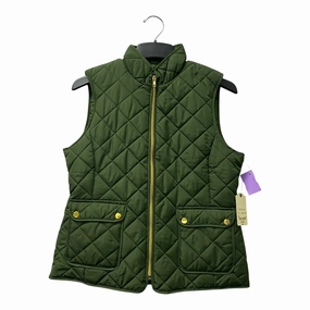 Anti Slip Shoulder Smooth Finish Vest Faux Fur & Sherpa By St Johns Bay In Green, Size:M