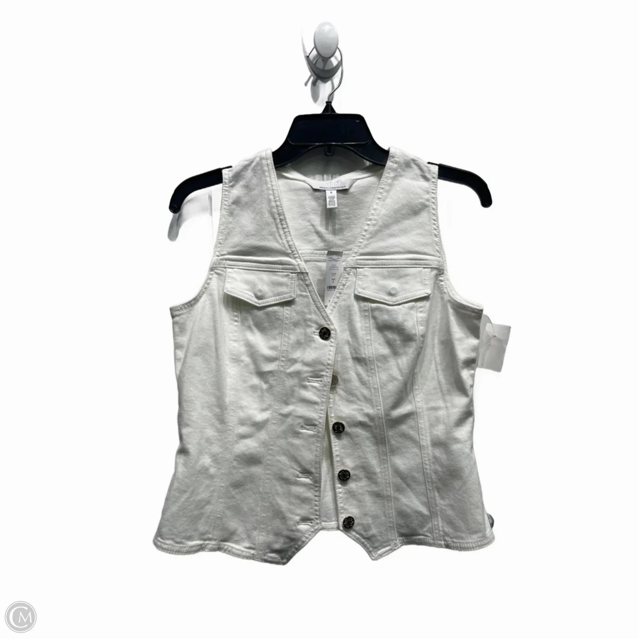 Vest Other By White House Black Market In White, Size: 6 Noise Reduced Fastener System