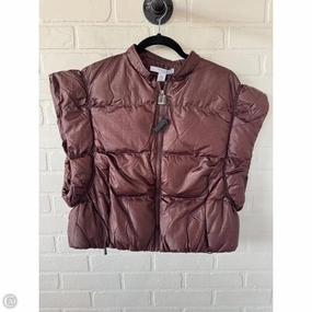 Sustainable Recycled Material Airy Cloth Vest Puffer & Quilted By Anna & Ava In Brown, Size: L