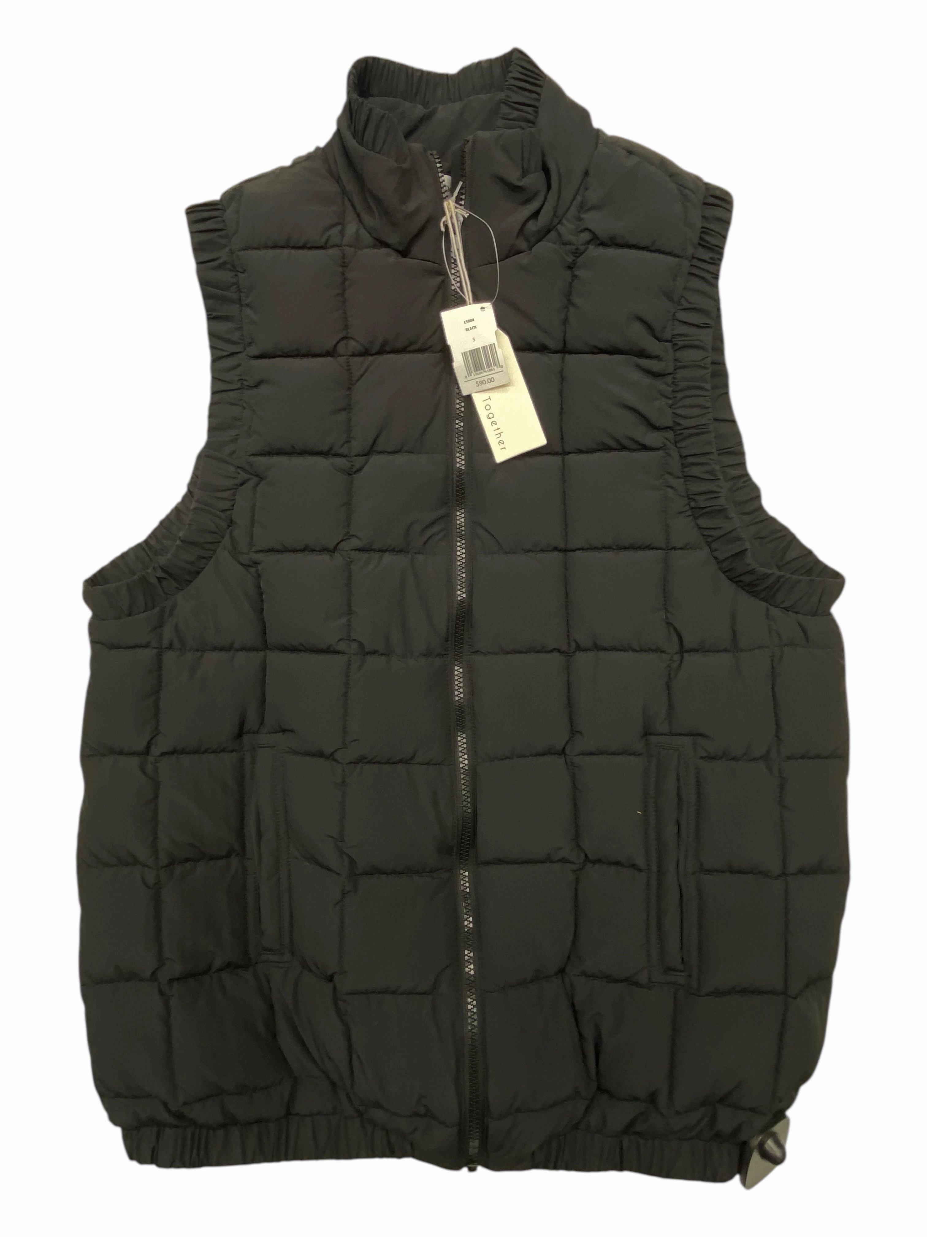 Windproof Inner Layer Water Repellent Coating Vest Puffer & Quilted By By Together In Black, Size:S