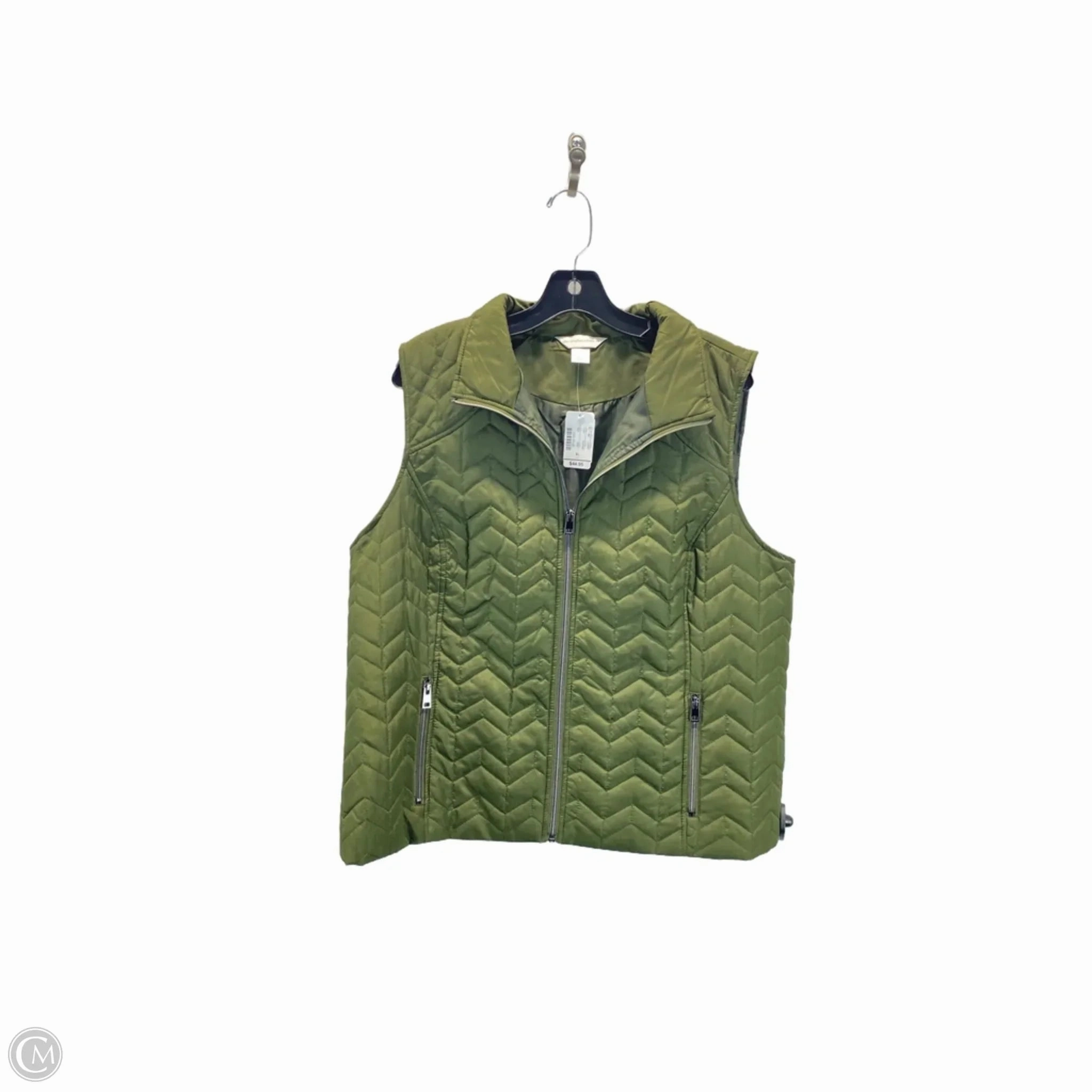 Vest Puffer & Quilted By Christopher And Banks In Green, Size: Xl Wool blend