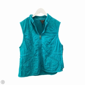 Vest Puffer & Quilted By Clothes Mentor In Green, Size: 1x Double Layered Collar Microfiber texture