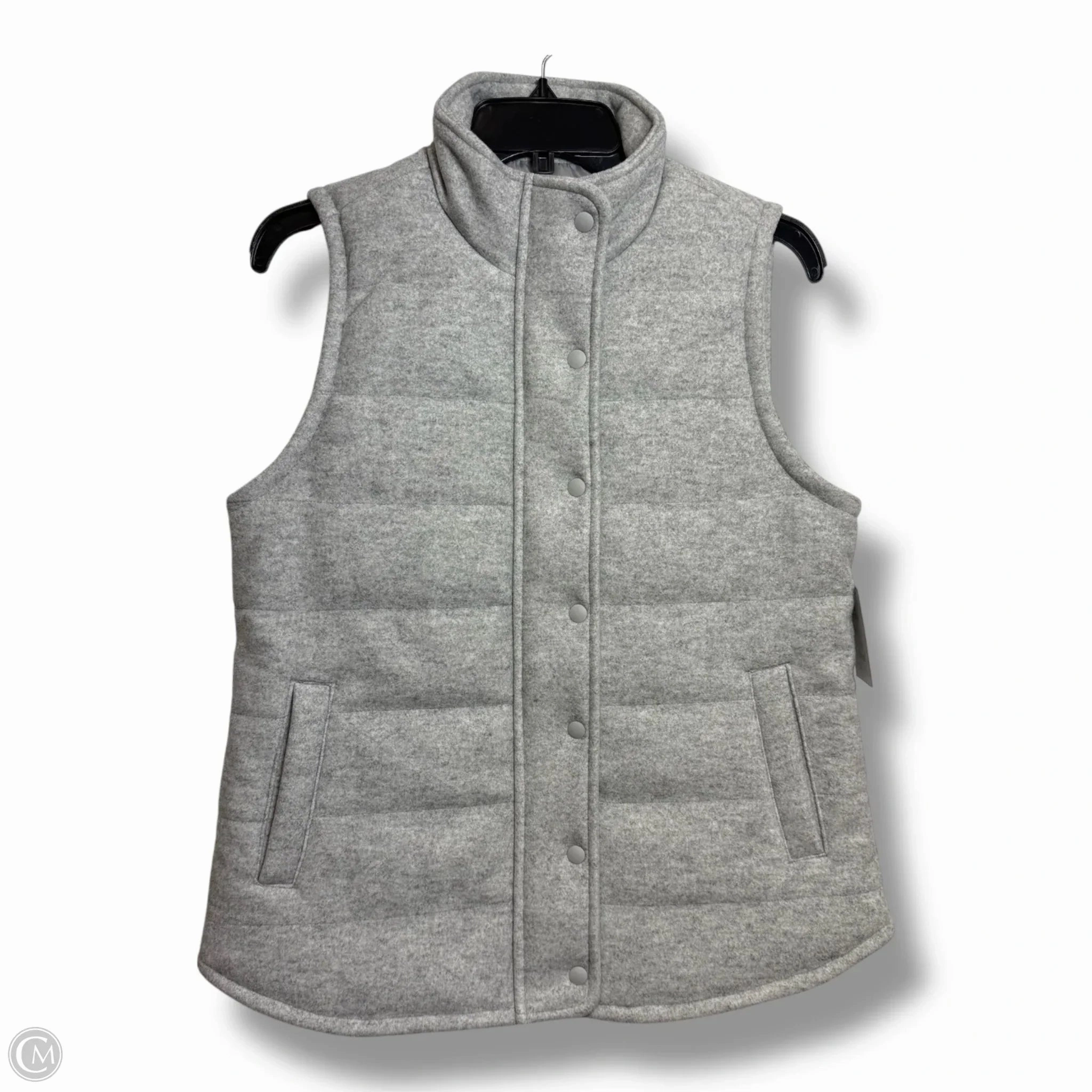 Heat Sealed Edges Reflective details Vest Puffer & Quilted By Croft And Barrow In Grey, Size: S