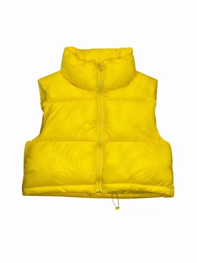 Insulated Layer Short Length Vest Puffer & Quilted By Easel In Yellow, Size:L