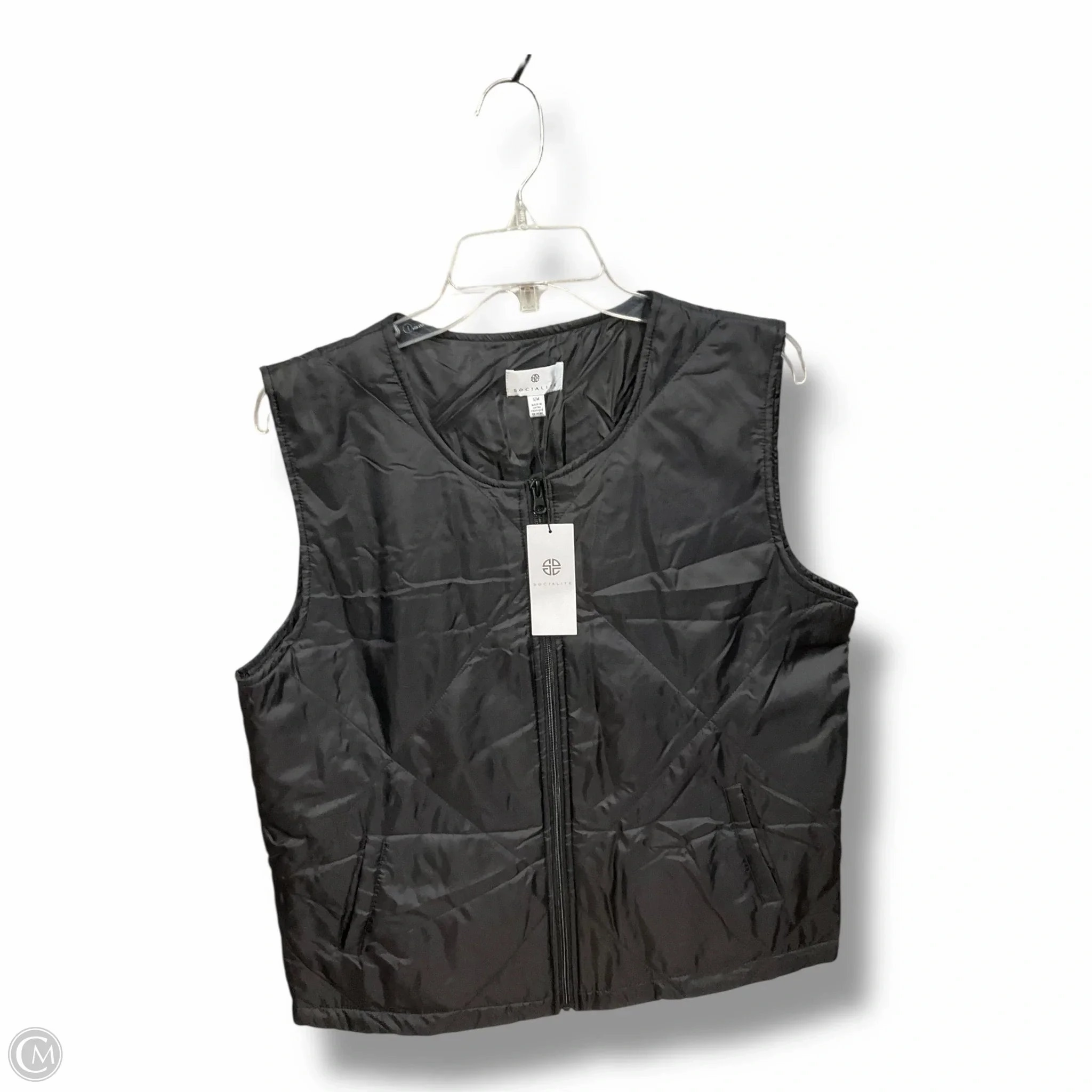 Multi Pocket Functionality Vest Puffer & Quilted By Socialite In Black, Size: S