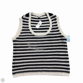 TearResistant Reinforcements MagneticClosureSystem Vest Sweater By Ann Taylor In Striped Pattern, Size: L