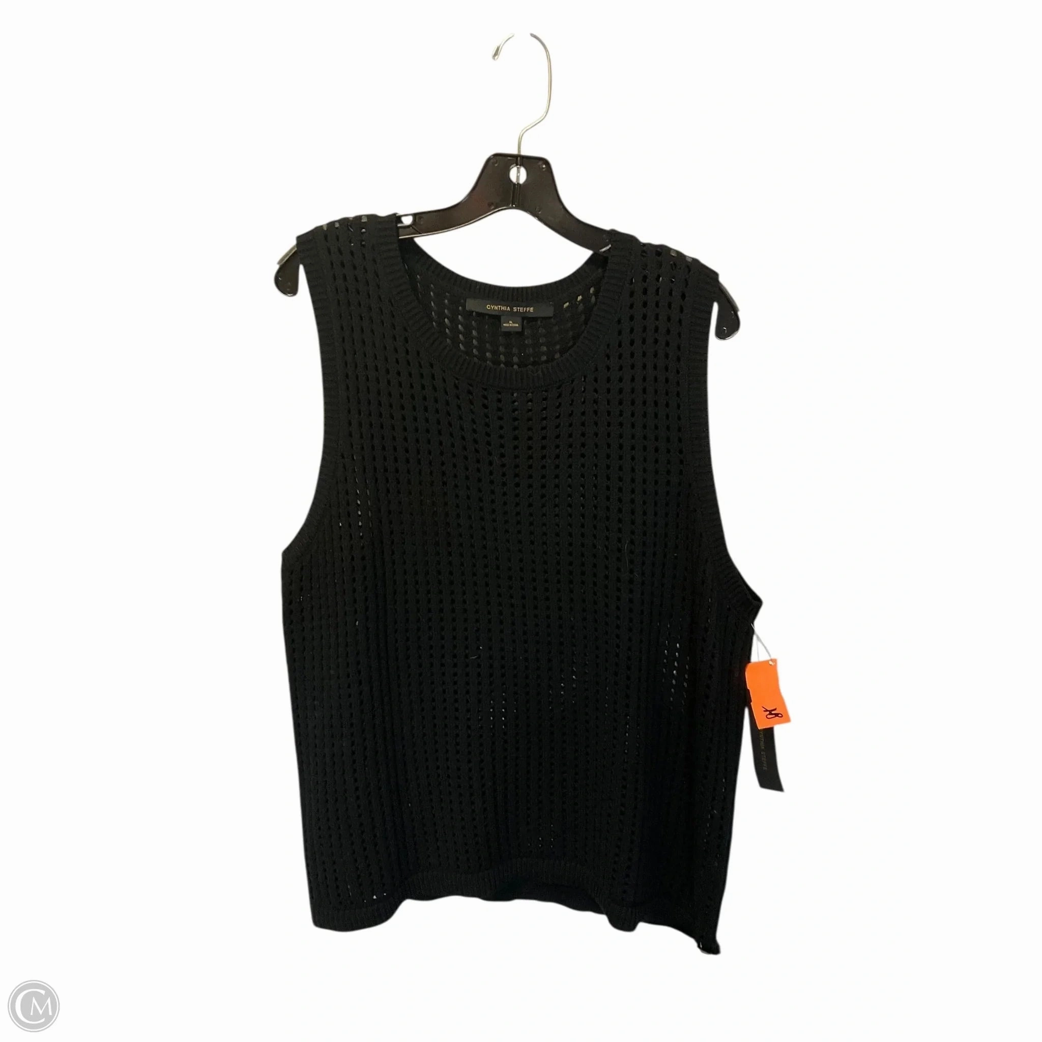 No Static Cashmere Blend Vest Sweater By Cynthia Steffe In Black, Size: Xl