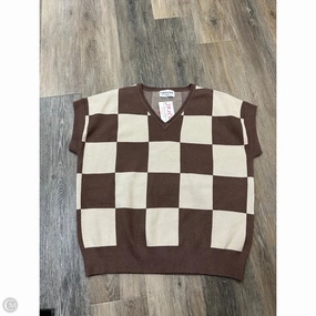 Detachable Components Layered Collar Design Vest Sweater By First Love In Checkered Pattern, Size: Osfm