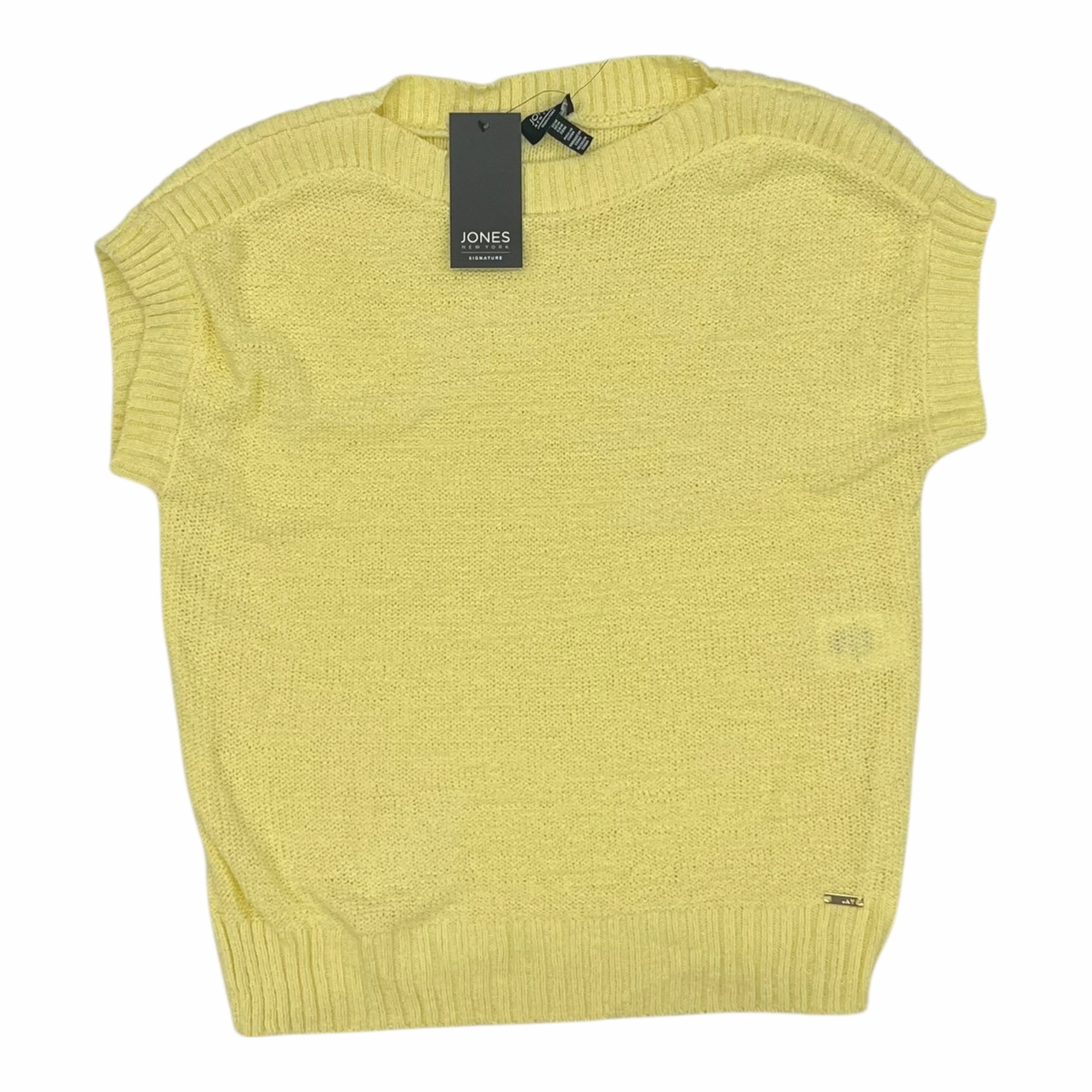Neutral palette Slim Fit Styles Vest Sweater By Jones New York In Yellow, Size:M