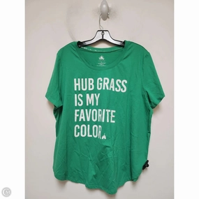 Top Short Sleeve Basic By Disney Store In Green, Size: 1x Travel Friendly Printed design