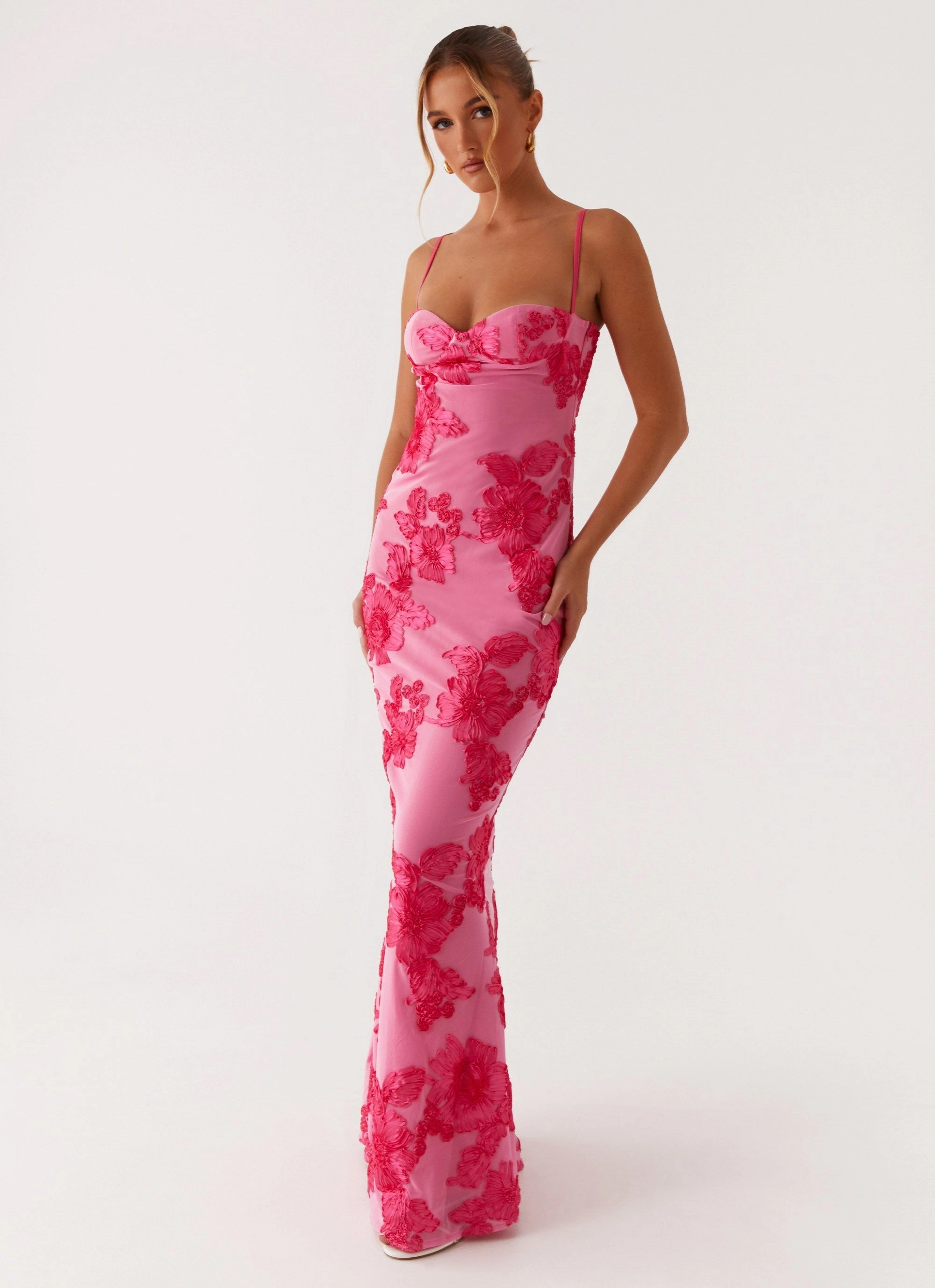 That Girl Maxi Dress - Pink wrap waist Perfect Comfort Wear