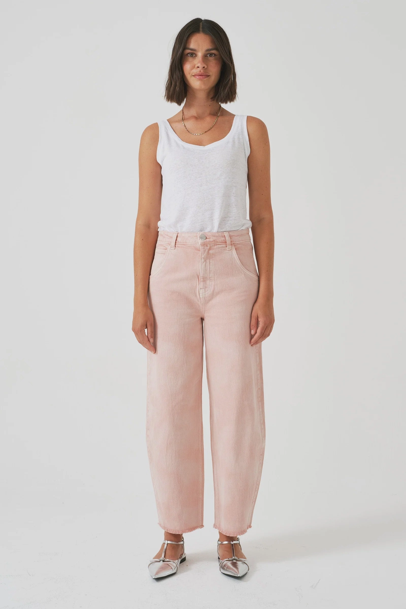 Eco Friendly Date Night Fit Essential S&M Bo Jeans in Cloudy Peony Pink