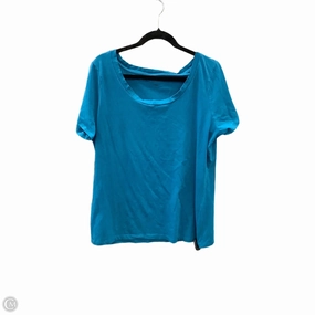 Top Short Sleeve Basic By Falls Creek In Blue, Size: 1x Edgy