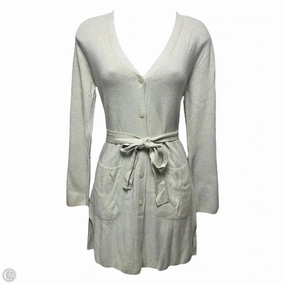 Belted Cardigan Sweater Designer By Escada In Aqua, Size: S Trendy Winter