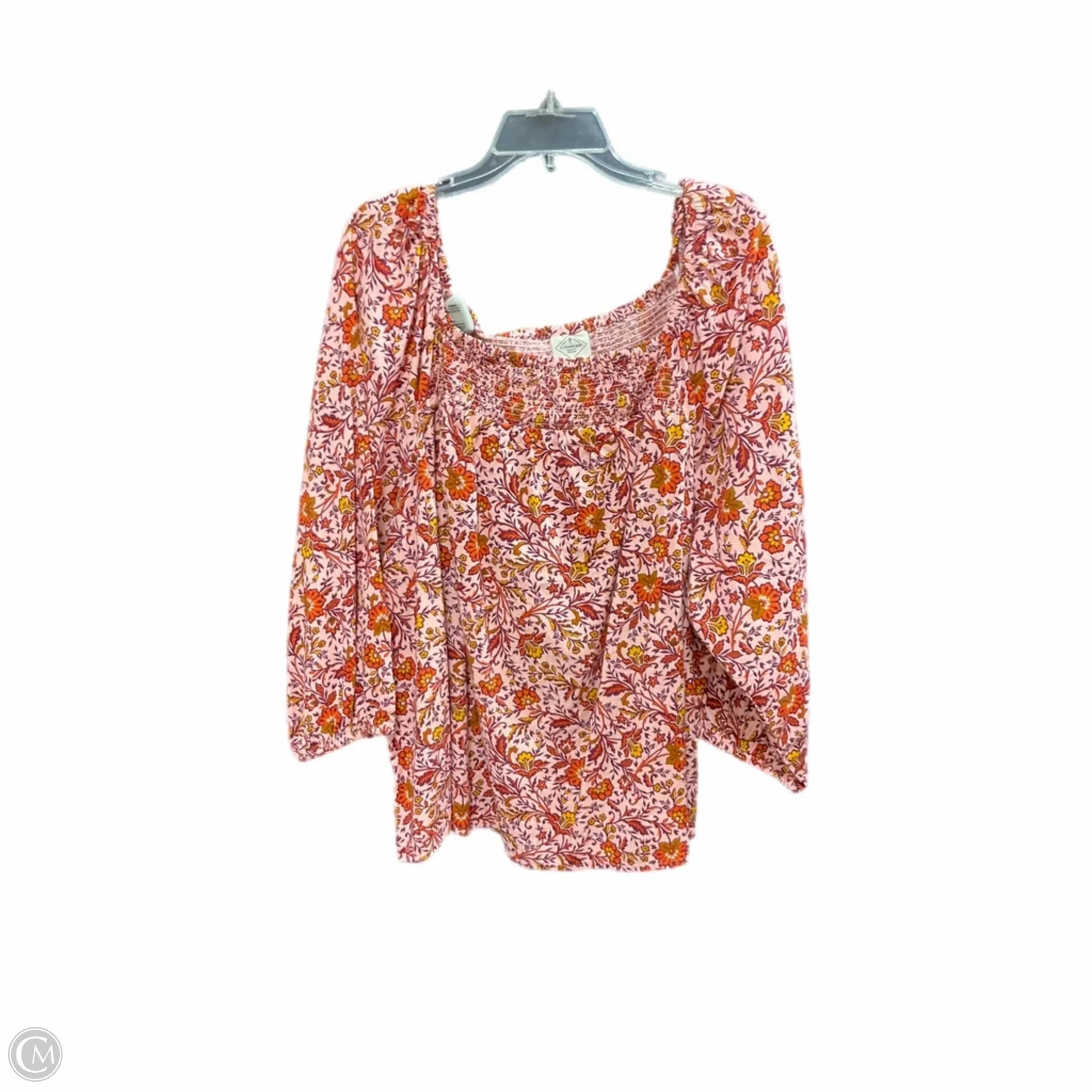 Recycled Polyester Thread Everyday Fit Top Short Sleeve By St Johns Bay In Peach, Size: 2x