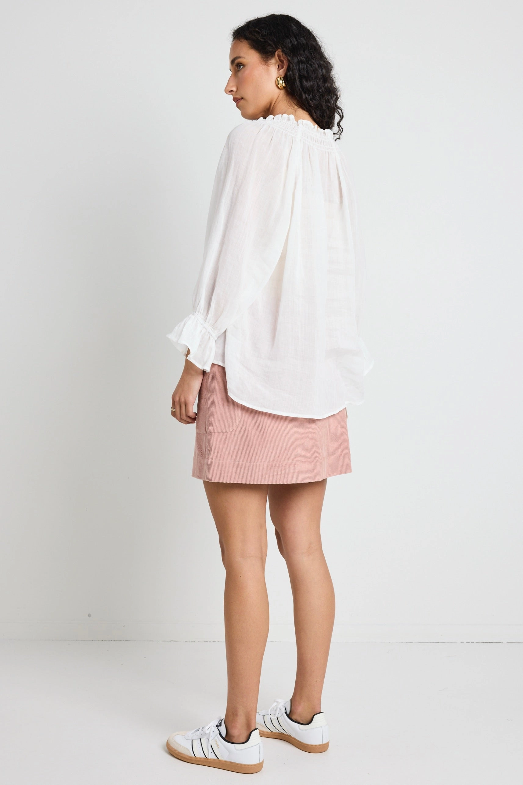 High Street Fashion Relaxed Vibe Valid Blush Cord Mini Skirt