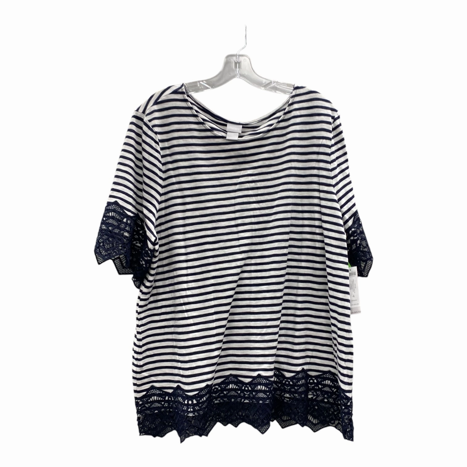 Top Ss By Chicos In Blue & White, Size:1X mix and match Bold and Comfortable