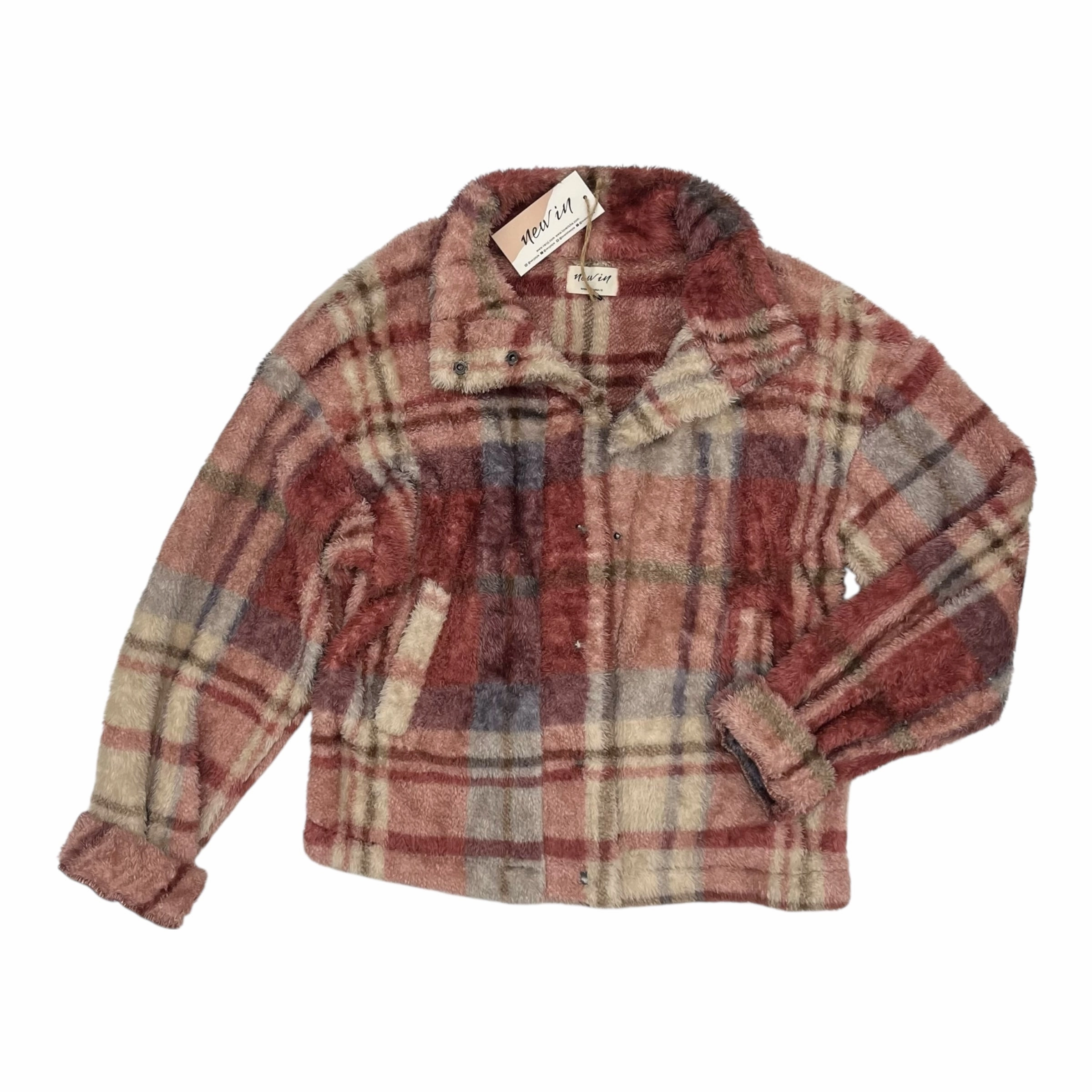 Foldable Storage SeamSealed Edges Jacket Faux Fur & Sherpa By New In In Tan, Size:S