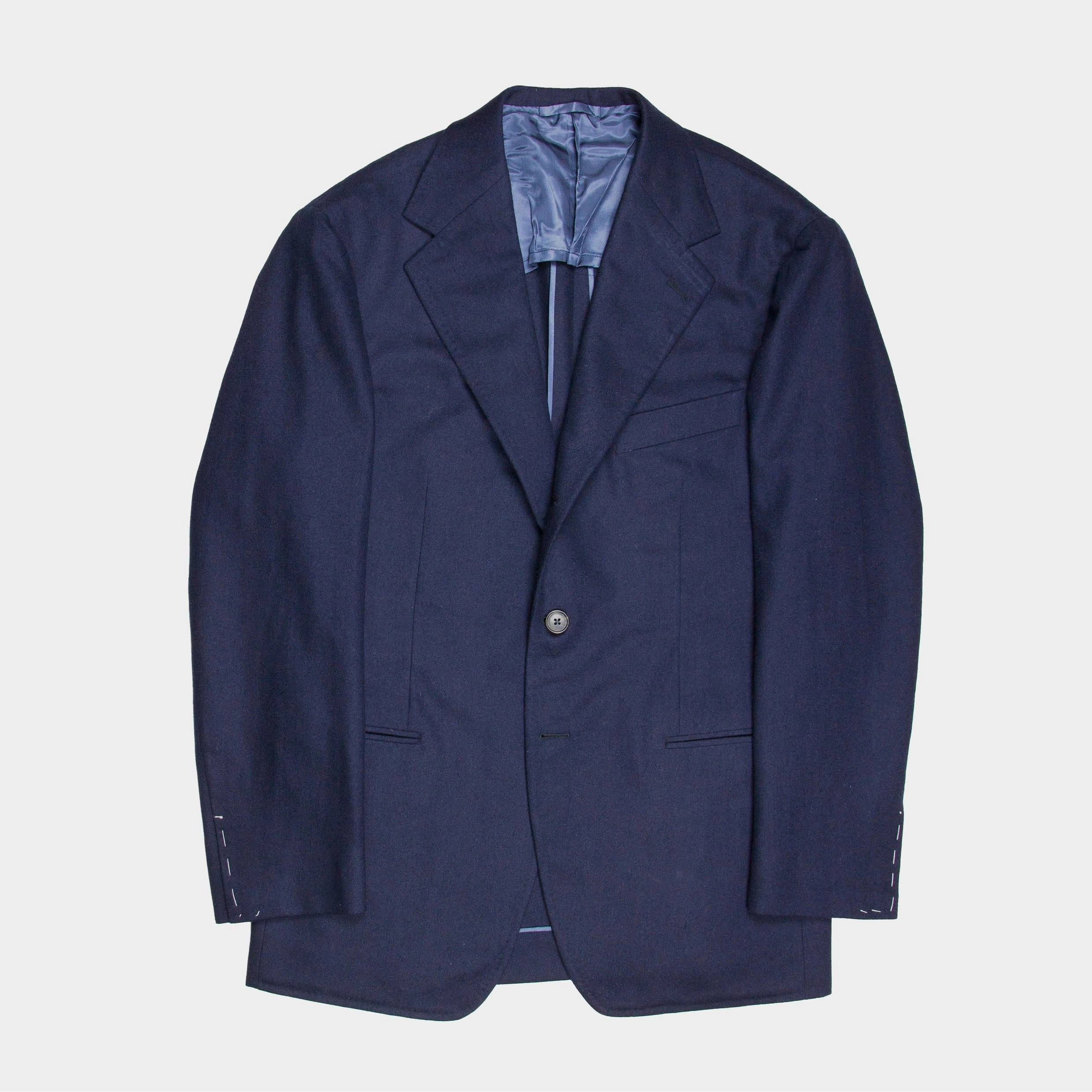 Single Breasted Navy Jacket Low Profile Fastening