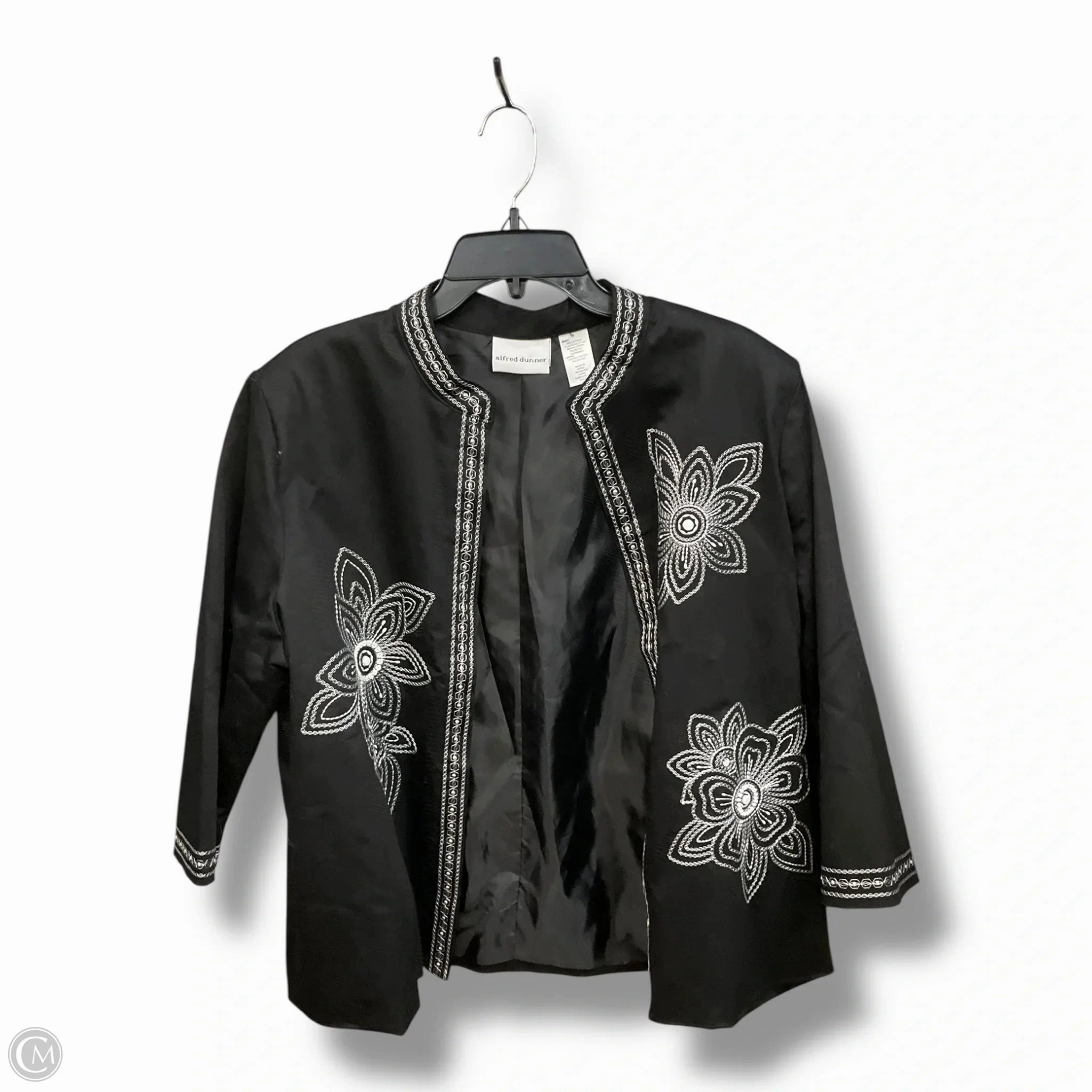 Zipper Guard Weatherproofing Jacket Other By Alfred Dunner In Black & White, Size: Xl